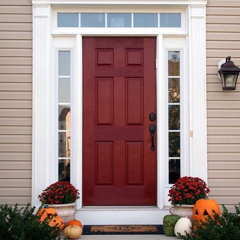 Sherwin Williams Sun Dried Tomato Red Front Door, Door Paint Colors, Door Inspiration, Painted Front Doors, Sherwin Williams Paint Colors, Front Door Colors, Red Door, Entry Way, Door Color