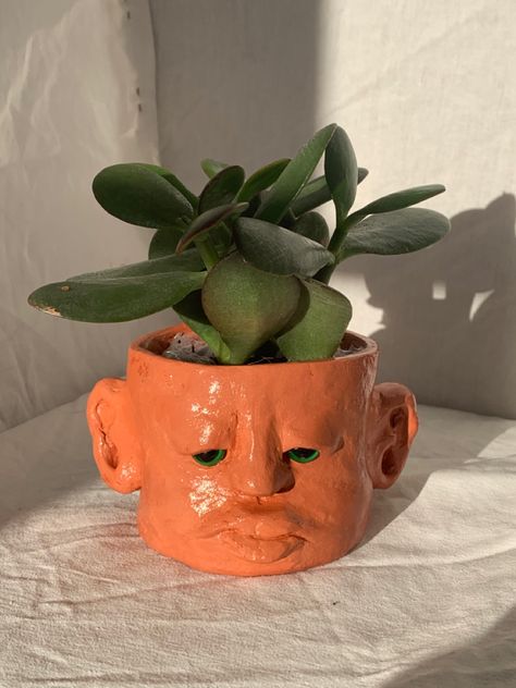 Funky Plant Pots, Lighter Painting, Funky Pots, 2000s Room, Unique Flower Pots, Clay Plant Pots, Room Plants, Pottery Inspo, Clay Flower Pots