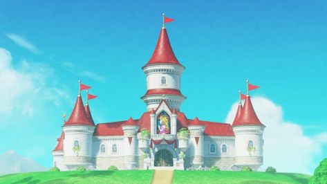 Super Mario Background, Princess Peach Castle, Mario Castle, Mario Background, Super Mario Peach, Desktop Wallpaper Summer, Gaming Pics, Mario Crafts, Castle Exterior