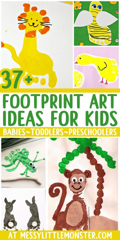 Baby Footprint Gifts, Footprint Art Ideas, Kid Footprint Art, Baby Footprint Art Birthday, Footprint Crafts For Kids, Baby Crafts Daycare Art Projects, Foot Print Painting Kids, Feet Painting Ideas For Kids, Foot Painting Ideas