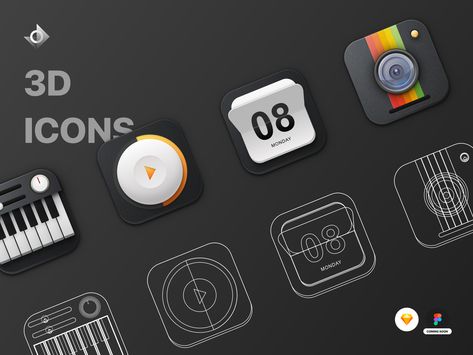 3D Skeuomorphic Icons Premium Pack music polaroid button app icon skeuomorphic calendar camera design vector logo icon minimal illustration flat Music Polaroid, Icon Minimal, Camera Images, Car Ui, Minimal Illustration, Camera Design, Illustration Flat, App Interface, 3d Icons