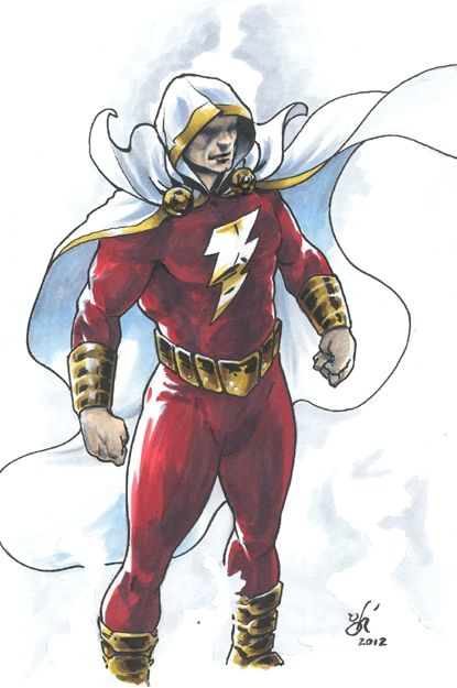 Captain+Marvel/Shazam+New+52+Style+by+Gabriel+Hernandez+DCC+2012 Shazam Art, Daily Sketch Challenge, Shazam Comic, Shazam Dc Comics, Mary Marvel, Billy Batson, Marvel Family, Captain Marvel Shazam, Daily Sketch