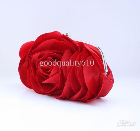 Red Clutch Bag, Bridal Clutch Purse, Flower Clutch, Rose Purse, Rose Clutch, Prom Bag, Wedding Handbag, Bridal Handbags, Red Clutch