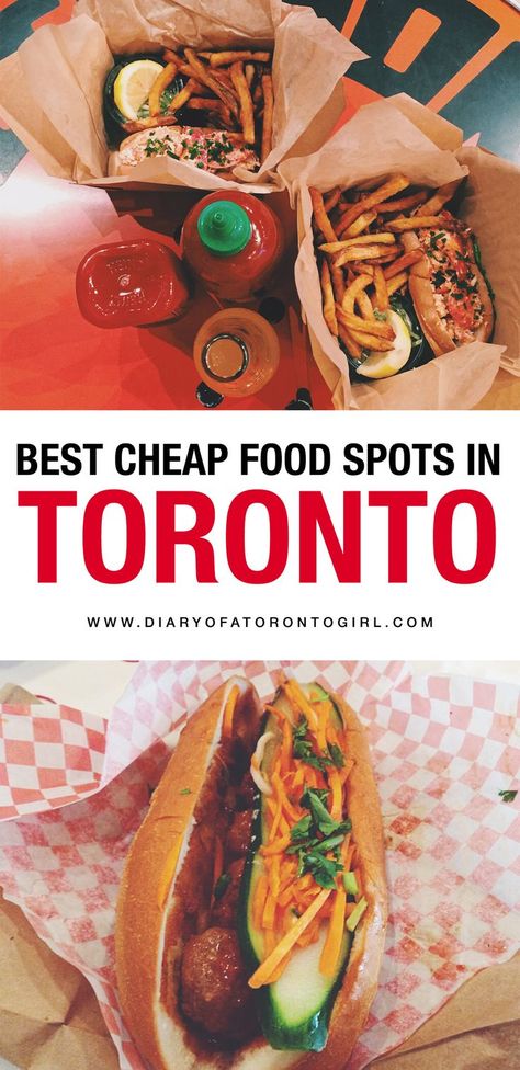 You don't have to break your wallet to find great food in Toronto. Here's where to find the best cheap food spots in the city! Toronto Food Bucket List, Toronto Canada Food, Food In Canada, Toronto Vacation, Toronto Aesthetic, Toronto Summer, Pork Belly Bao, Toronto Trip, Canada Life