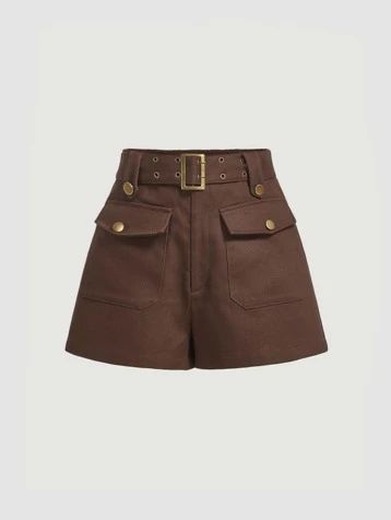 Search gorpcore | SHEIN USA Brown Shorts Women, Bermuda Shorts Outfit Women, Bermuda Shorts Outfit, Aso Ebi Dresses, Cargo Shorts Women, Cute Date Outfits, Shorts With Belt, Shorts Outfits Women, Tailored Shorts