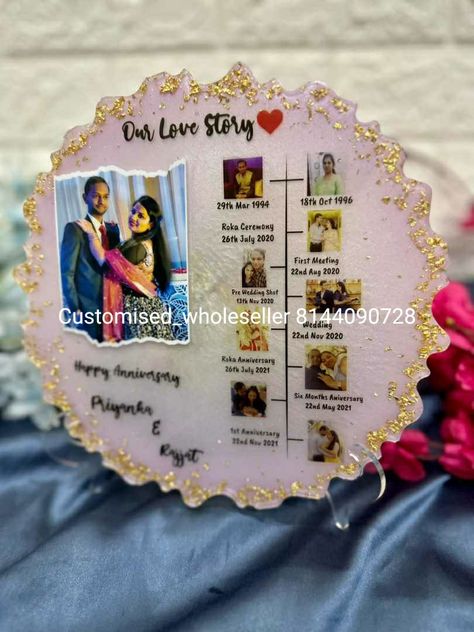 Resin Frame Ideas For Anniversary, Resin Art Canvas, Resin Photo, Indian Handicrafts, Framed Wedding Photos, Resin Work, Resin Frame, Frame Ideas, Diy Resin Art