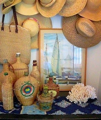 Everything Coastal: Get the Look - French Seaside Style! French Seaside, Wicker House, Seaside Style, Interior Colour, Seaside Cottage, Beach House Style, Straw Hats, Beach Living, Coastal Cottage