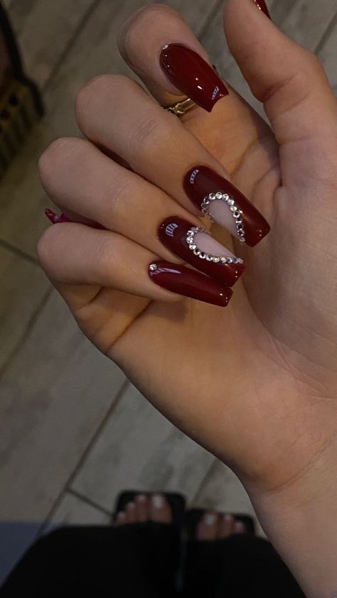 Red Nail Art Ideas, Christmas Nails Red, Carcase Iphone, Gel X Nails, X Nails, Red Nail Art, Wow Nails, Heart Nail, Heart Nail Art