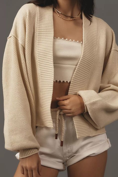 Flat White Livvy Waffle Knit Cardigan Sweater | Anthropologie Flat White, Knit Cardigan Sweater, White Flats, Knitwear Cardigan, 50 Fashion, Knit Sweater Cardigan, Sweaters Oversized, White Sweaters, Knitwear Women