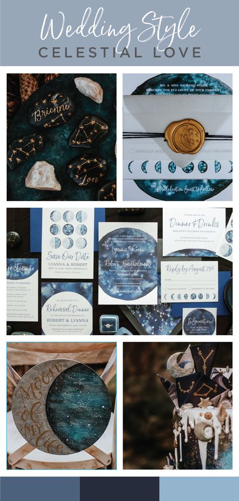 Stars With Moon, Moon Wedding Theme, Starry Night Wedding Theme, Editorial Concept, Game Of Thrones Wedding, Constellation Wedding, Star Themed Wedding, Celestial Wedding Theme, Starry Wedding