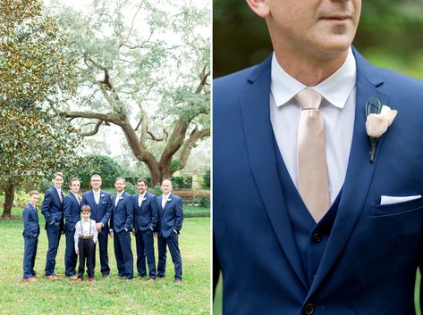 Navy And Champagne Suit, Navy Blue Groom And Beige Groomsmen, Blue Suit With Champagne Tie, Navy Blue And Champagne, Navy Suit Champagne Tie Wedding, Navy Blue Suit With Champagne Tie, Navy Blue And Champagne Tuxedo Wedding, Navy Suit With Champagne Tie, Blue Tux With Champagne Tie