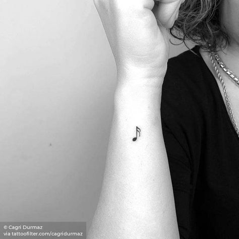 Music note Musical Note Tattoo, Small Music Tattoos, Music Notes Tattoo, Music Note Tattoo, Music Tattoo Designs, Note Tattoo, Small Girl Tattoos, Cute Tiny Tattoos, Cute Small Tattoos