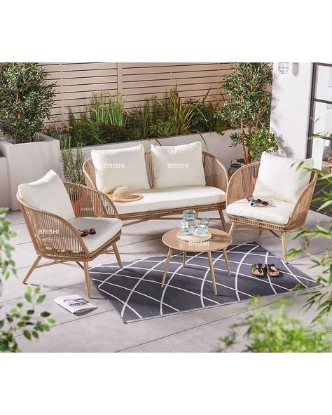 Braid Rope, Wooden Sofa Set Designs, Summer Furniture, Bistro Table Outdoor, Wooden Sofa Set, Patio Garden Design, Garden Sofa Set, Sofa Set Designs, Garden Furniture Sets