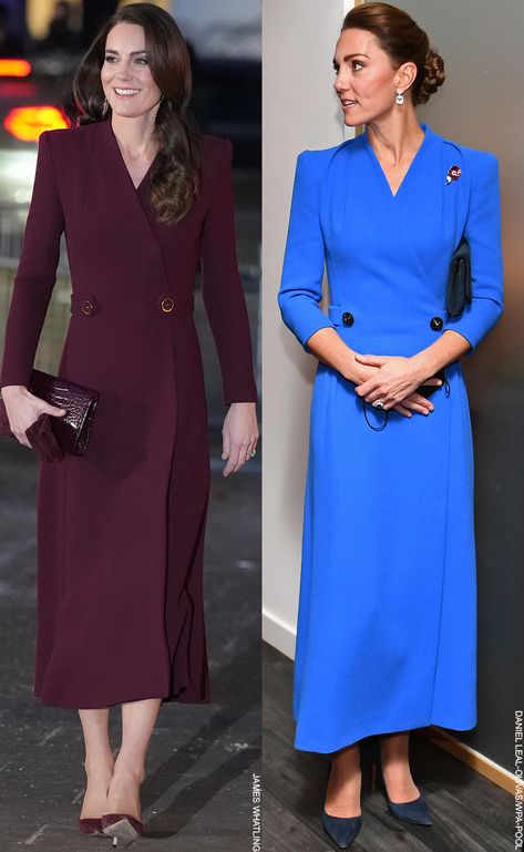 Kate Middleton in Burgundy for Royal Carols: Together At Christmas Kate Middleton Style Outfits, Looks Kate Middleton, Kate Middleton Dress, Kate Middleton Outfits, Diana Fashion, Princess Catherine, Prince William And Catherine, בר מצווה, Royal Outfits