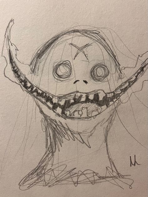 #sketch #drawing #sketchideas #drawingideas #monster #aesthetic Aesthetic Monster Drawing, Monster Sketch Dark, Creepy Things To Draw Weird, Monster Drawing Sketches, Easy Monster Drawing, Scary Monster Drawing, Scary Doodles, Disturbing Drawings, Mystical Creatures Drawings