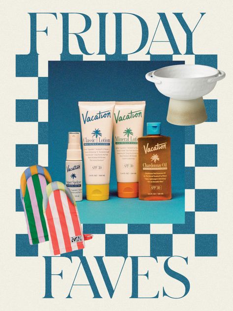 Dusen Dusen’s Striped Oven Mitts, An IKEA x Thinkk Studio Ceramics Collab, And Vacation Sunscreen. Vacation Sunscreen, Voucher Design, Dusen Dusen, Design Darling, 80s Design, Email Marketing Template, Newsletter Design, Time Machine, Handcrafted Ceramics