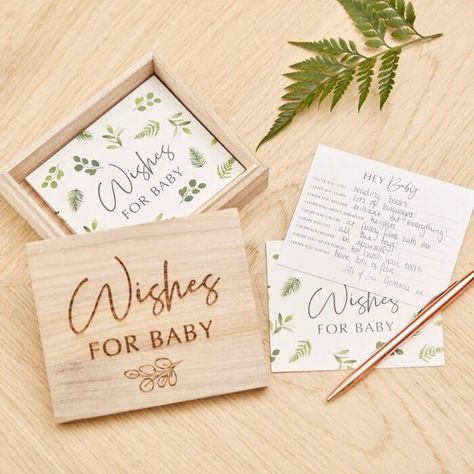 Wishes for Baby Advice Cards & Wooden Keepsake Box | The Party Darling Baby Shower Props, Lisa Baby, Baby Shower Guest Book Alternative, Mummy To Be, Baby Shower Advice Cards, Baby Shower Wishes, Wishes For Baby Cards, Baby Shower Advice, Baby Keepsake Box