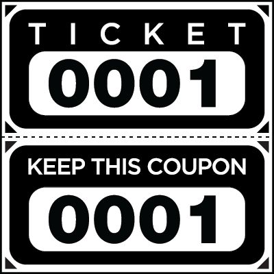 DOUBLE ROLL RAFFLE TICKETS WITH 4 Big Numbers | US-TICKET.COM Ticket To Ride Printable, 50/50 Tickets Sign, Entry Ticket Template, Custom Tickets, Big Numbers, Parking Tickets, Raffle Tickets, Number Sign, To Read