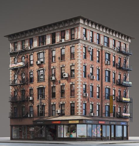 ArtStation - New York style buildings .08, Robert Filipowicz Paper Models House, Loft House Design, Gangs Of New York, New York Buildings, Architecture Drawing Plan, Model City, House Plans Mansion, New York Architecture, Minecraft House Tutorials