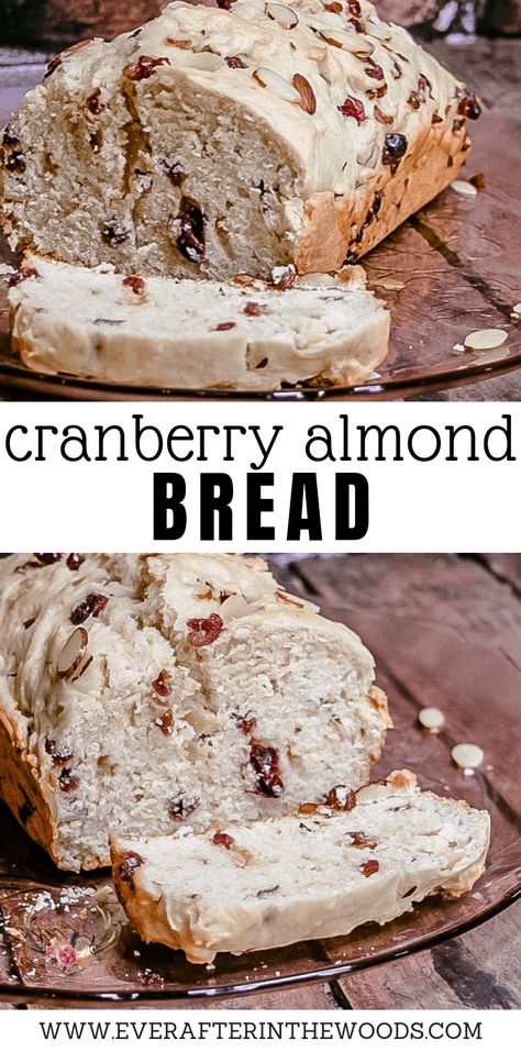 Cranberry Almond Bread - Ever After in the Woods Cranberry Ideas, Breakfast Pizza Crescent Roll, Breakfast Quesadilla Recipes, Breakfast Loaf, Avocado Toast Breakfast, Potato Breakfast Recipes, Almond Bread, Breakfast Oatmeal Recipes, Ideas For Breakfast