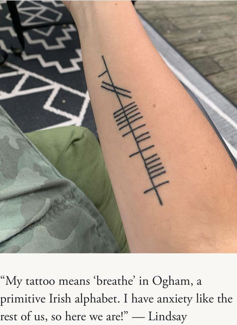 Ogham Tattoo, Outdoor Tattoo, Irish Words, Irish Symbols, Irish Tattoos, Time Tattoos, Symbolic Tattoos, Leg Tattoos, Future Tattoos