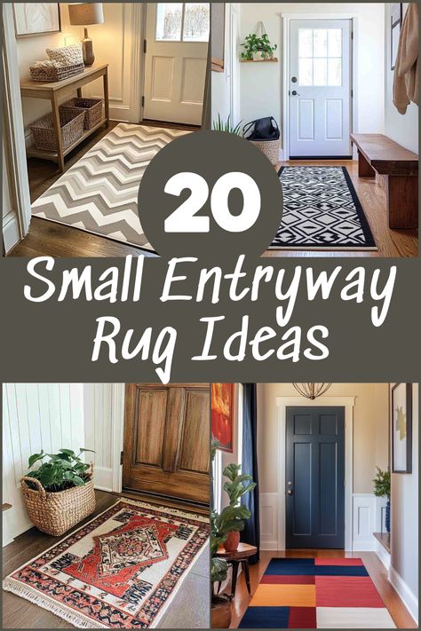 Looking to give your entryway a fresh look? Check out these top Small Entryway Rug Ideas, featuring colorful patterns, soft textures, and eco-friendly materials to make your home’s entrance both stylish and inviting. #EntrywayDecor #SmallSpaceStyle #RugIdeas #HomeDecor #InteriorDesign Foyer Design Ideas Entry Ways, Entryway With Chair Ideas, Indoor Entryway Rug Ideas, Entryway Rug Placement, Small Entryway Rug Ideas, Entryway Rug Ideas Foyers, Cozy Entryway Ideas, Front Foyer Ideas Entryway, Entryway Rug Ideas