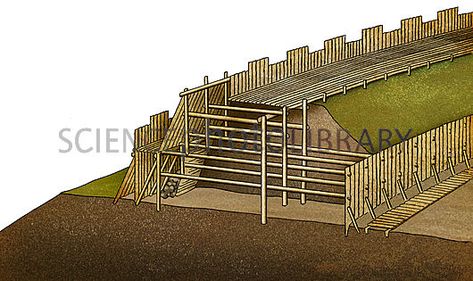 Wooden Fortress, Viking Fortress, Viking Buildings, Old House Design, Historical Viking, Viking House, Ancient Warfare, Medieval World, Space Frame