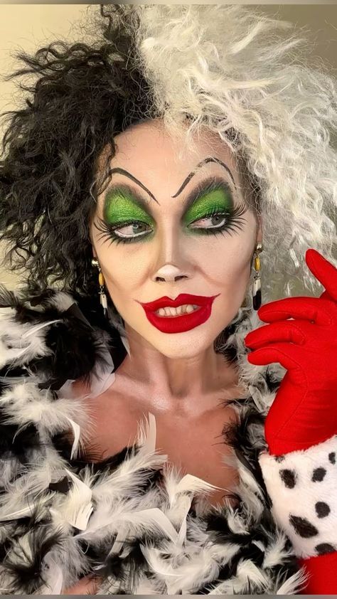 #BEAUTY ,#REALATIONSHIPS #Fashion #Outfits #SUMMER Outfits #Animals Disney Villains Makeup Ideas, Cruella Makeup Looks, Disney Villain Makeup Looks, Cruella Halloween Makeup, Cartoon Characters Makeup, Disney Villian Makeup, Cruelly Devil Makeup, Cruella Makeup Halloween, Disney Characters Makeup