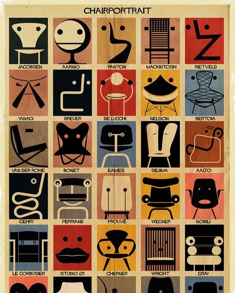 CHAIRPORTRAIT #chairportrait #federicobabina #charlesmackintosh #eerosaarinen #robinday #ronarad #tomdixon #eillengray #alvaraalto… | Instagram Subway Map Design, Federico Babina, Furniture Graphic, Expressive Faces, Chairs Logo, Robin Day, Ron Arad, Illustration Series, Typographic Logo Design