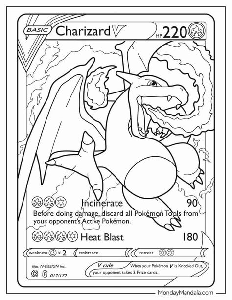 Pokemon Card Template, Pokemon Coloring Sheets, Pikachu Coloring Page, Pokemon Painting, Pokemon Craft, Adult Colouring Printables, Pokemon Charizard, Pokemon Coloring Pages, Coloring Page Ideas