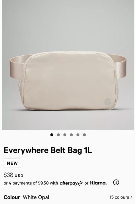 Cream Lululemon Belt Bag, Amman Outfits, White Opal Lululemon, Wishlist Moodboard, Everywhere Belt Bag Lululemon, Lululemon Belt Bag Outfit, Lululemon Accessories, White Belt Bag, Lulu Fits