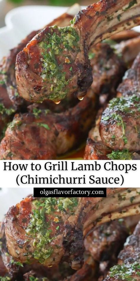 Learn how to grill lamb chops in a chimichurri sauce. This simple method will give you really juicy meat with a sauce that is so fresh and flavorful. It’s a perfect recipe for special occasions. Grilled Lamb Recipes, Grilled Lamb Chop Recipes, Lamb Stew Recipes, Lamb Gyros, Lamb Dinner, Grilled Lamb Chops, Lamb Chop Recipes, Lamb Chop, Special Occasion Food