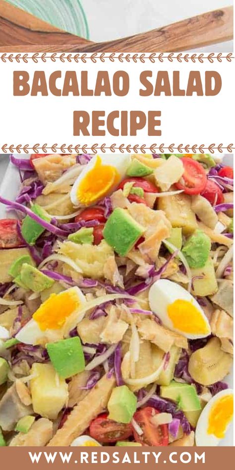 In this blog, I will share with you a bacalao salad recipe that is extremely delicious. Puerto Rican Salad Recipes, Puerto Rican Bacalao Recipe, Bacalao Salad, Pulpo Salad Puerto Rican, Ube Polvoron Recipe, Bacalao Recipe, Bacalao Guisado Puerto Rico, Polvorones Recipe, Hot Water Cornbread Recipe