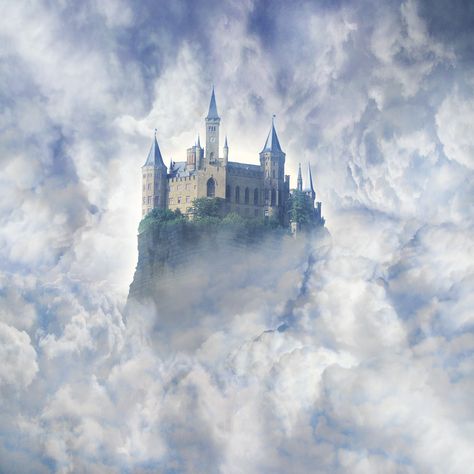 Clouds Edit, Fantasy Islands, Castle On A Cloud, Picture Of A House, House On A Cliff, Les Miserables Movie, Moon Castle, Castle In The Clouds, Cityscape Drawing