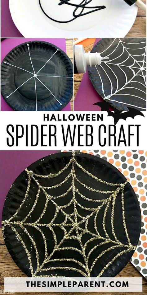 Paper Plate Spider Web, Paper Plate Spider, Spider Web Craft, Paper Plate Craft, Halloween Crafts Preschool, Crafts For Toddlers, Spider Crafts, Halloween Crafts For Toddlers, October Crafts