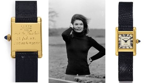 Christie’s New York to auction Jackie Kennedy Onassis's Cartier Tank watch - Theluxecafe Cartier Tank Watch, Us First Lady, Aristotle Onassis, Hilary Clinton, Tank Watch, First Ladies, Ladies Watches, Rolex Air King, Cartier Tank