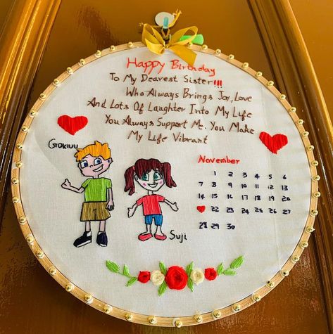 Seelia immaculate on Instagram: “The bond between a brother and sister is not decided by blood it is eternally blessed 💓 . . . #embroidery #embroideryhoopart…” Brother And Sister Love, Dear Sister, Brother Birthday, Brother And Sister, A Brother, Art Birthday, Sister Love, Sister Birthday, Embroidery Hoop Art