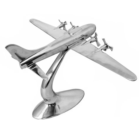 Large Solid Aluminum Replica Propeller Airplane Sculpture | Wayfair Plane Style, Airplane Sculpture, Aviation Room, Propeller Airplane, Turntable Furniture, Aviation Furniture, Man Cave Design, Novelty Lamps, Airplane Propeller