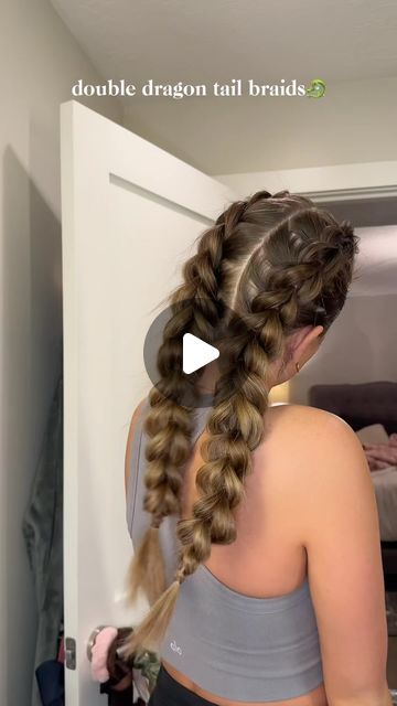 Ava✨ on Instagram: "My arms are tired watching this #CapCut #hair #hairstyle #braid #dragon #dragonbraid #cutehair #easyhair #hairtutorial #easyhairstyles #cutehairstyles #DragonBraid #HairInspiration #ViralHairstyle #HairTutorial #InstaHair #BraidStyles #HairGoals #TrendyHair #HairOfTheDay #InstaBeauty #HairArt #HairFashion #BraidGoals #Hairstyleldeas #CreativeBraids #BraidTrends" Fishtale Braid Tut, Puffy Braid Hairstyles, Dragon Braids Tutorial, Double Dragon Braid, Thick Braid Hairstyles, Wolf Braids, Dragon Braid Tutorials, Faux Braid Hairstyles, Dragon Hairstyles