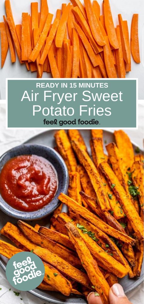 Vegetarische Diners, Air Fryer Sweet Potato Fries, Making Sweet Potato Fries, Frozen Sweet Potato Fries, Sweet Potato Recipes Fries, Sweet Potato Fries Baked, Crispy Sweet Potato, Green Meals, Sweet Potato Wedges