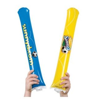 Bambams Inflatable Noise Makers  Sports fans all around the world love these best-selling noisemakers. When inflated and sealed, fans hit them together for loud cheering fun. Noise makers are sold in pairs. Although they are a lot of fun for sports games, these personalized noisemakers can be used to promote any type of company or fundraiser. They are great to hype everyone up at a sales or client kick off meeting. #promoproducts #spiritwear Football Noise Makers, Tattoos Rainbow, Spirit Gear, Promotional Giveaways, Cheer Gifts, Noise Makers, Spirit Wear, Sports Games, Sports Theme