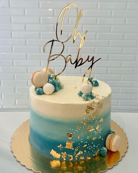 Baby Boy Baby Shower Cakes, Babyshowercakes Cake Designs, Baby Boy Cakes For Baby Shower Blue, It’s A Boy Cake, Blue And Gold Baby Shower Ideas, Baby Shower Cake Designs Simple, Baby Shower Cake Ideas For Boys, Welcome Baby Boy Cake Ideas, Cake Designs For Baby Boy