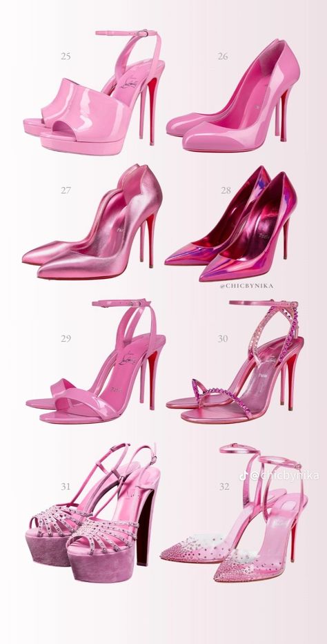 Stilletos Heels Classy, Stilletos Heels, Barbie Heels, Pink Christian, Louboutin High Heels, Heels Collection, Fashion Shoes Heels, Shoes Heels Classy, Rose Shoes