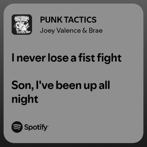 Punk Tactics, I Never Lose, Spotify Song, Songs