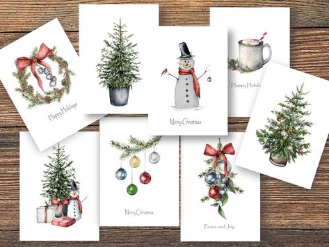 Easy christmas watercolor cards