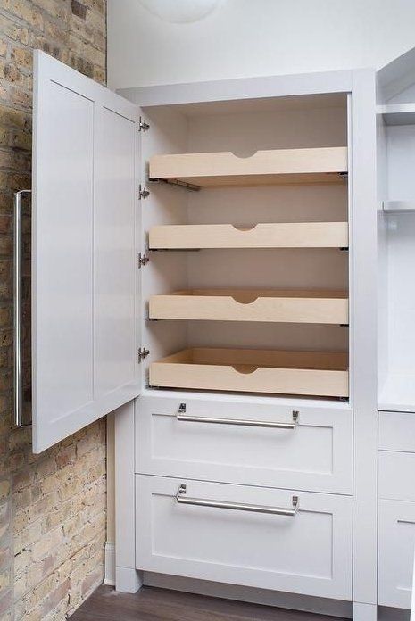 [CommissionsEarned] 25 Pantry Drawers Pull Out Shelves Guides To Check Out This Spring #pantrydrawerspulloutshelves Pantry Drawers Pull Out Shelves, Pantry Pullout, Pantry Cupboard Designs, Small Kitchen Shelf, Pull Out Pantry Shelves, Shelves Pantry, Deep Pantry, Kitchen Cabinetry Design, Pull Out Pantry