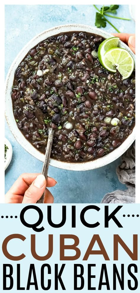 Cuban Recipe, Cuban Black Beans, Cuban Dishes, Flight Outfit, Black Beans And Rice, Black Bean Recipes, Cuban Cuisine, Cuban Food, Canned Beans