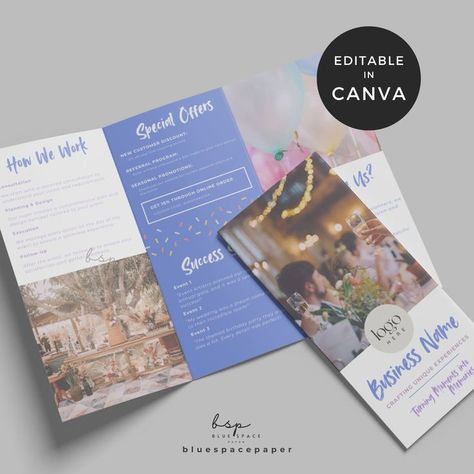 Digital Printable Editable wedding planner brochure event planning canva Templates Sponsorship Package, Event Brochure, Pamphlet Template, Conference Poster, Futurism Art, Company Brochure, Trifold Brochure, Event Organization, Diy Template