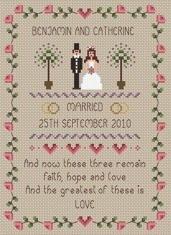 Wedding Sampler Cross Stitch, Cross Stitch Wedding, Stitch Wedding, Wedding Sampler, Sampler Cross Stitch, Wedding Cross Stitch Patterns, Faith Hope And Love, Wedding Cross Stitch, Wedding Cross