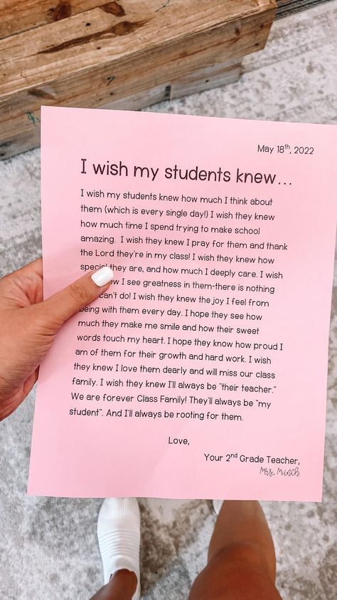 What I Wish My Teacher Knew, Goodbye Letter To Students From Teacher, Letters To Students From Teacher, Gifts To Students From Student Teacher, Student Teacher Goodbye To Students, A Letter From Your Teacher Activities, Notes From Teacher To Student, Student Teacher Gifts To Students, Teacher Notes To Students